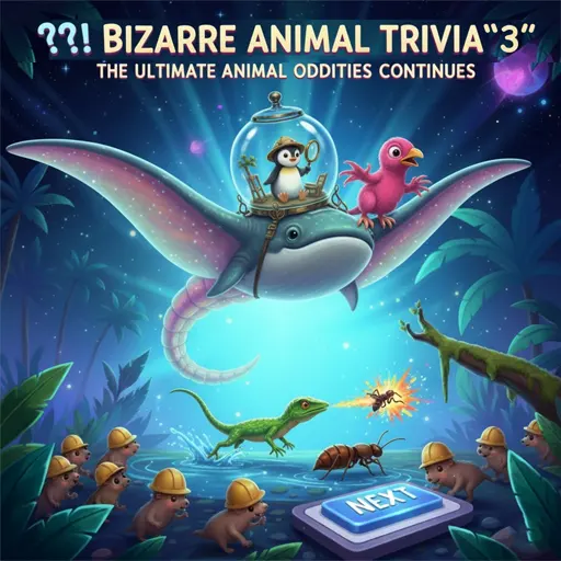 Illustration of bizarre animals trivia quiz 3